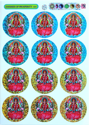 MS-9 Goddess Lakshmi  Multi-Stickers, 5 sheets of stickers