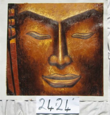 Buddha Face - 24" x 24" Original Oil Painting