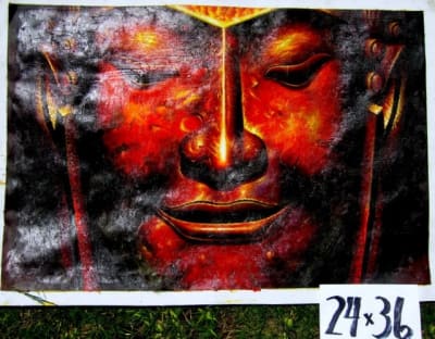 Buddha In Bronze - 24" x 36" Original Oil Painting