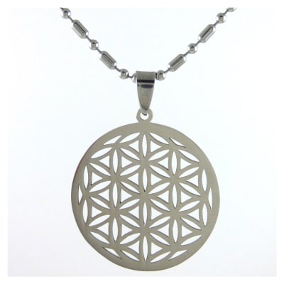 flower of life pendant stainless steel