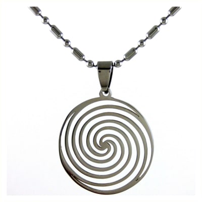 spiral torus vortex pendant stainless steel