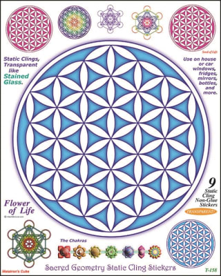Flower of Life 8x10 Static Cling Stickers
