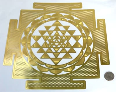 YA-1248 Inch Shree Yantra 18K Gold Plated