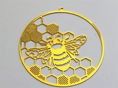 Honeycomb 2" Grid 18k Gold plated
