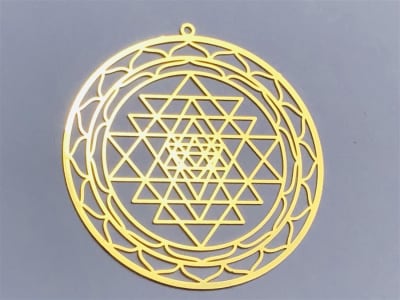 YA-248c Circle cut out Sri Yantra 2" Grid