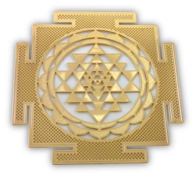 18 karat gold plated shree yantra