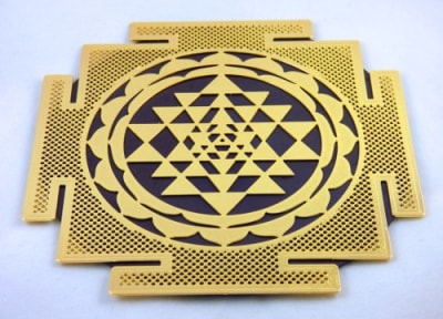 18K Gold Plated Shree Yantra Fridge Magnet