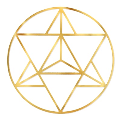 18kt 6 inch Gold plated Merkaba Grid