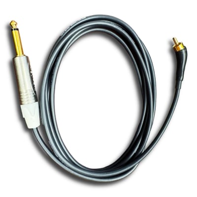 Black Helios RCA 45-degree cord for PMU and tattoo artists