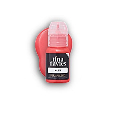 Tina Davies Nude pigment bottle â€“ light neutral nude lip tattoo pigment for natural, long-lasting permanent makeup results
