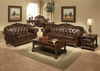 Anondale Brown Leather 2 Piece Living Room Set by Acme - 15030-S