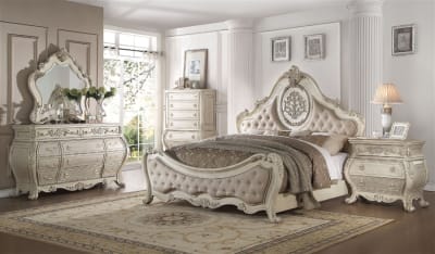 Ragenardus 6 Piece Traditional Bedroom Set in Antique White Finish by Acme - 27010