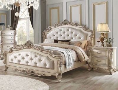 Gorsedd Traditional Bed in Antique Champagne Finish by Acme - 27440Q