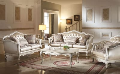 Chantelle 2 Piece Sofa Set in Pearl White Finish by Acme - 53540-S