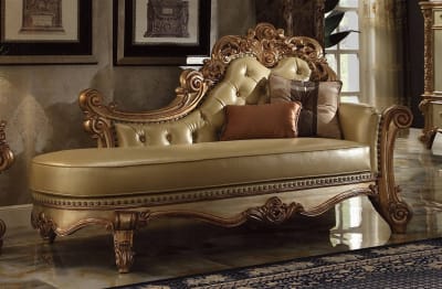 Vendome Chaise in Gold Patina Finish by Acme - 96485