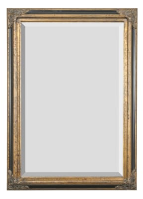 Mini Grand Victorian Mirror in Antique Gold with Black Finish by AFD Home - AFD-10041463