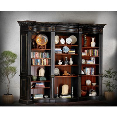Buckingham Library Bookcase in Black Wash and Natural Finish by AFD Home - AFD-10591801