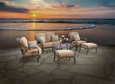 Grand Bonaire Weave 7 Piece Outdoor Set in Powder Coat Finish by Bridgeton Moore - AFD-10867214