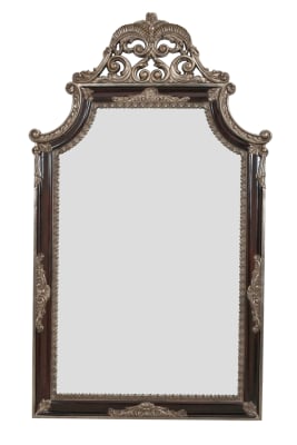 Classic Drape Mirror in Antique Silver Leaf and Burgundy Multi Finish by AFD Home - AFD-11115170