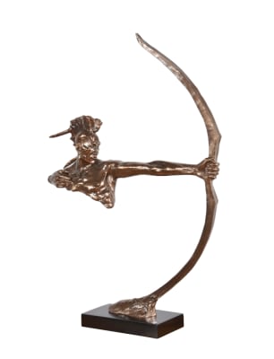Indian Shooter Mounted on Black Base in Bronze Finish by AFD Home - AFD-11286315