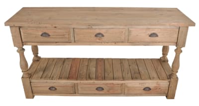 Farmhouse 6 Drawer Console Table in Solid Mahogany Wood by AFD Home - AFD-12005388