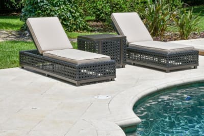 Monterey 3 Piece Outdoor Chaise with Side Table in Powder Coated Finish by AFD Home - AFD-12008504