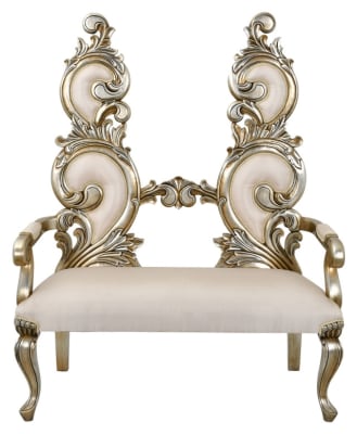 Platina Luxury Italia Settee in Champagne Golden Silver Finish by AFD Home - AFD-12011249