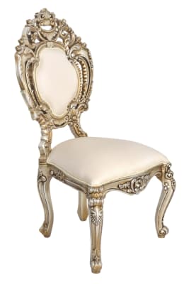 Platine Rococo Dining Side Chair in Champagne Golden Silver Finish by AFD Home - AFD-12011270