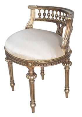 Platine Vanity Chair in Silver and Cream Finish by AFD Home - AFD-12012419