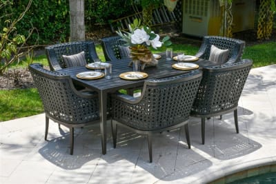 Monterey 7 Piece Rectangular Dining Set in Synthetic Weave Finish by AFD Home - AFD-12012452