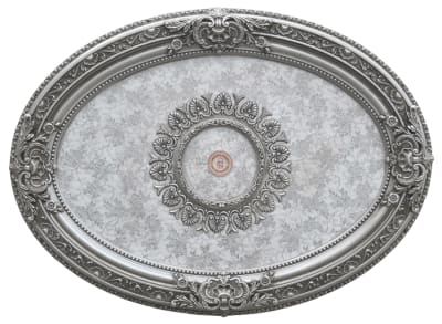 Petite Oval Ceiling Medallion in Antique Silver Finish by AFD Home - AFD-12013957
