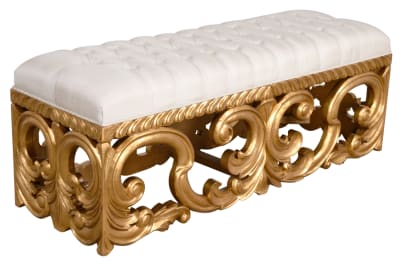 Rococo Three Seat Bench in Golden Finish by AFD Home - AFD-12016297
