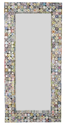 Quilled Large Leaner Coil Art Mirror in Multicolored Finish by AFD Home - AFD-12017353