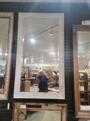 Misty Woods Mirror in Distressed White Wash Finish by AFD Home - AFD-12017971