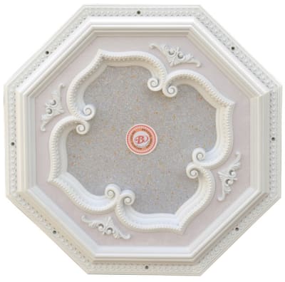 Four Leaf Clover Octagon Chandelier Ceiling Medallion in White and Silver Finish by AFD Home - AFD-12020498