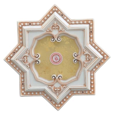 Eight Pointed Star Chandelier Ceiling Medallion in Ivory and Gold Finish by AFD Home - AFD-12020500