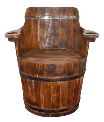 Barrel Swivel Chair Teak in Natural Wood Finish by AFD Home - AFD-12022830