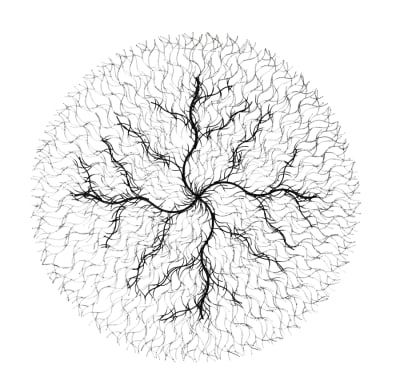 Iron Wire Root Wall Decor in Black and Silver Finish by AFD Home - AFD-12025959