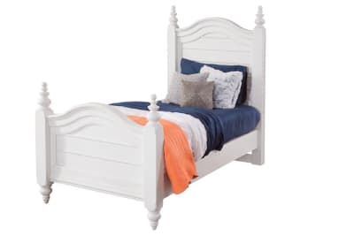 Rodanthe Twin Panel Bed in Dove White with Rub-Through Finish by American Woodcrafters - AME-3910-33PNPN