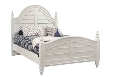 Rodanthe Queen Panel Bed in Dove White with Rub-Through Finish by American Woodcrafters - AME-3910-50PNPN