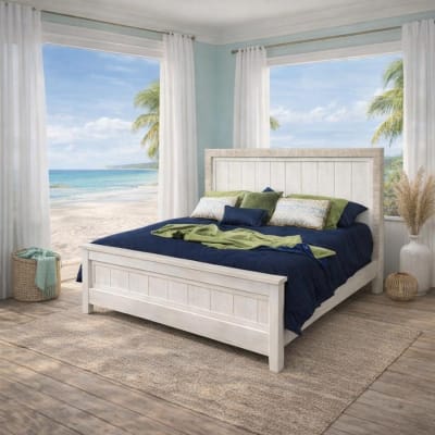 Isle of Palms Queen Bed in Shell White Finish by American Woodcrafters - AME-5510-50PNPN
