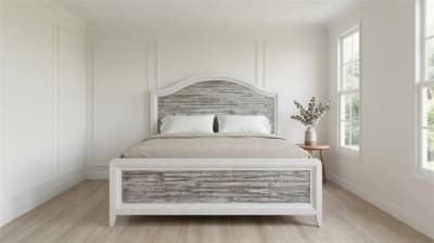Dockside Queen Bed in Brushed White Finish by American Woodcrafters - AME-5850-50PNPN