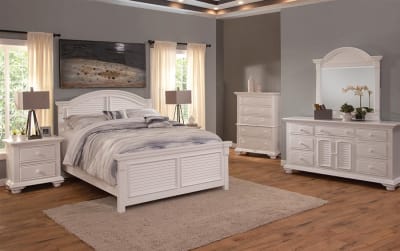 Cottage Traditions 6 Piece Bedroom Set in Clean White Cottage Finish by American Woodcrafters - AME-6510-QARPN-4PC-Small-Way