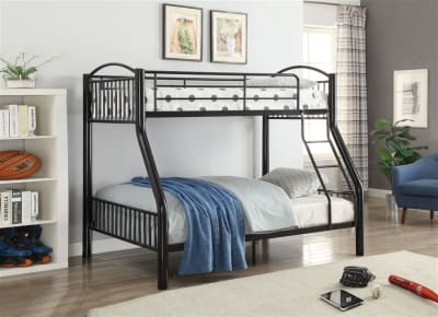 Cayelynn Twin/Full Bunk Bed in Black Finish by Acme - 37380BK