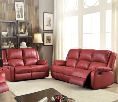 Zuriel 2 Piece Motion Sofa Set in Red Finish by Acme - 52150-S