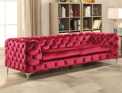 Adam Sofa in Red Velvet Finish by Acme - 52795