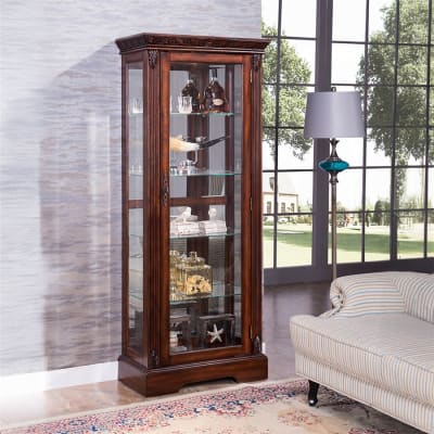 Addy Display Curio Cabinet in Cherry Finish by Acme - 90062
