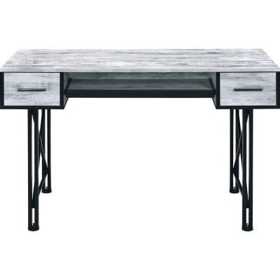 Settea Executive Home Office Desk in Antique White & Black Finish by Acme - 92797