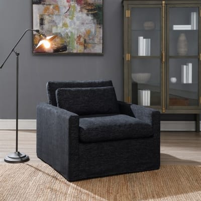 Naveen Swivel Chair w/Pillow in Dark Gray Finish by Acme - AC03143