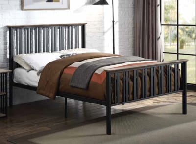 Zudora Twin Bed in Antique Oak & Black Finish by Acme - BD01747T